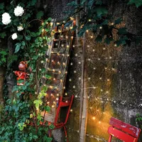 Esotec Solar Lichternetz mit 144 warmweißen LEDs Lichtvorhang Lichternetz