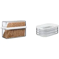 Mepal 2-tlg Vorratsdosen Frühstücks-Set Stora Weiß – Knäckebrotdose mit