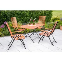 Merxx Gartenmöbel-Set Schlossgarten 5-tlg. Braun inkl. Tisch 120 cm