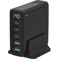 Sitecom 140W GaN-Stromversorgungs-Desktop-Ladegerät mit LED-Bildschirm - Schwarz
