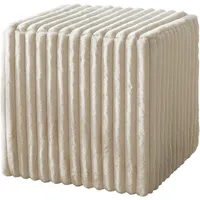DeLife Sitzhocker Dado 45x45 cm Plüschcord Beige
