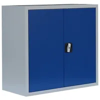 Lüllmann Flügeltürenschrank komplett montiert Metallschrank abschließbar blau 75x80x38cm (HxBxT)