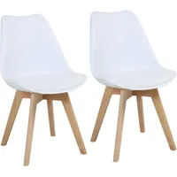 Svita MATS 2er Set Esszimmerstühle Küchenstühle Holz Lehne Kunstleder
