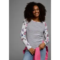 KangaROOS Langarmshirt in weiß-marine-gestreift, | Gr. 44/46,