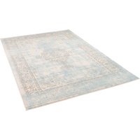 Pergamon Designer Teppich, Passion Vintage Bordüre Blau, Beige, 160x225cm
