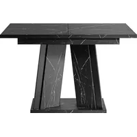 Mirjan24 Esstisch, Schwarz, Holzwerkstoff, Marmor Optik, Rechteckig,Rechteckig, 120x75x80 cm