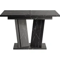 Mirjan24 Esstisch, Schwarz, Holzwerkstoff, Marmor Optik, Rechteckig,Rechteckig, 120x75x80 cm
