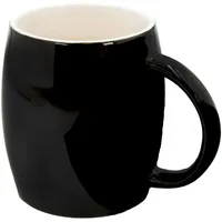 Intirilife Kaffeetasse aus Porzellan in Schwarz - 400 ml