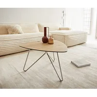 DeLife Couchtisch Ekrem 65x65 cm Keramik Laminam® Sabbia Eichefarbig