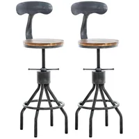 CLP 2er Set Barhocker Hanam Im Industrial-Design I Höhenverstellbarer