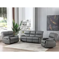 Vente-unique Couchgarnitur Relax 3+2+1 - Kunstleder - Grau -
