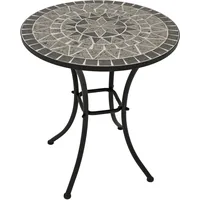 DEGAMO Bistrotisch SIENA 60cm rund, Eisen schwarz und Mosaik