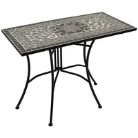 DEGAMO Wandtisch SIENA rechteckig 45x90cm, Eisen + Mosaik grau