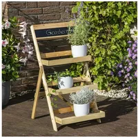 Gartenhero Blumentreppe Holz Blumenregal Blumenständer Pflanztreppe Blumenbank