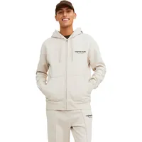 JACK & JONES Sweatjacke in Creme - XXL