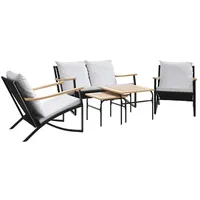 VidaXL Balkonmöbel-Set 5-tlg. Schwarz
