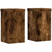 VidaXL Pflanzenständer 2 Stk. Räuchereiche 10x10x18 cm Holzwerkstoff