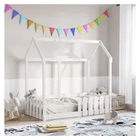 VidaXL Kinderbett Hausbett Weiß 70x140 cm Massivholz Kiefer -