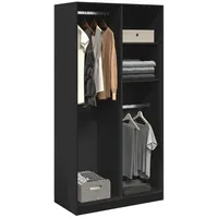 VidaXL Kleiderschrank Schwarz 100x50x200 cm Holzwerkstoff