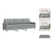 VidaXL 3-Sitzer-Sofa Hellgrau 210 cm Stoff