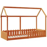 VidaXL Kinderbett Hausbett Wachsbraun 80x200 cm Kiefer - Braun