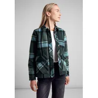 STREET ONE Wolljacke, ohne Kapuze, mit Karo Muster, grün