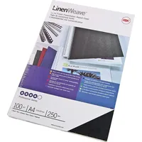 GBC Einbanddeckel LinenWeave schwarz