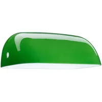 Relaxdays Lampenschirm für Tischlampe, Glas, Ersatzglas Bankerlampe, H x