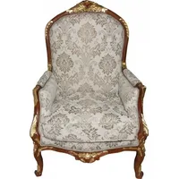 Casa Padrino Barock Salon Sessel Creme / Braun /