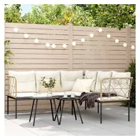 VidaXL Garten-Lounge-Set mit Kissen schwarz
