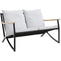VidaXL Gartenbank mit Kissen 120 cm Schwarz Stahl