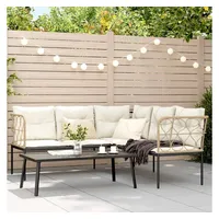 VidaXL Garten-Sofagarnitur Loungeset schwarz