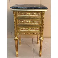 Casa Padrino Barock Nachtkommode Gold / Schwarz - Prunkvolle
