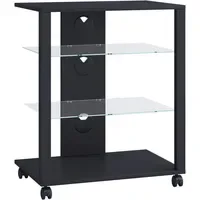 VCM Folas TV-Lowboard 60x70x41 cm Schwarz Glas/Holzwerkstoff