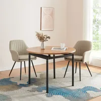 [en.casa] Esstisch Hemnes für 4 Personen Ø100 cm Eiche-Optik