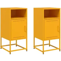 VidaXL Nachttische 2 Stk. Senfgelb 36x39x78 cm Stahl