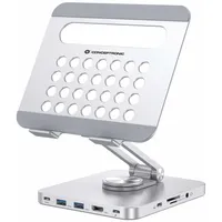 Conceptronic DONN26G Tablet-Ständer mit 8-in-1-Dockingstation,