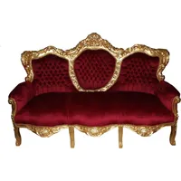 Casa Padrino Barock 3er Sofa King Bordeaux Rot /