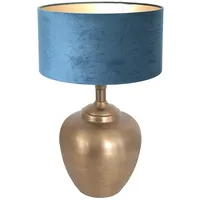 Steinhauer Tischleuchte Schreibtischleuchte Beistelllampe Schlafzimmerlampe Blau H 39 cm