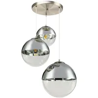 GLOBO Hänge Leuchte Kugeln transparent Glas Nickel matt Chrom