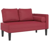 VidaXL Chaiselongue mit Kissen Weinrot Kunstleder