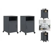 VidaXL Nachttische 2 Stk. Anthrazit 36x39x59 cm Stahl