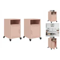 VidaXL Nachttische 2 Stk. Rosa 36x39x59 cm Stahl