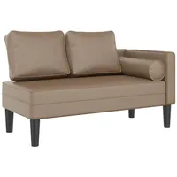 VidaXL Chaiselongue mit Kissen Cappuccino Kunstleder