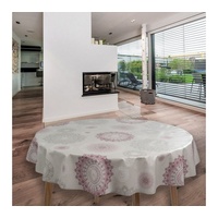 Laro Rund 140 cm Wachstuchtischdecke Tischdecke Abwaschbar PVC Mandala