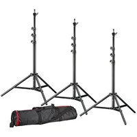 Bresser BR-TP240 Pro-1 Lampenstativ-Set (3 Stück) inkl. Stativtasche
