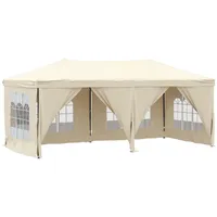 VidaXL Partyzelt Faltbar mit Seitenwänden Creme 3 x 6