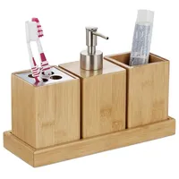 Relaxdays Badaccessoires-Set braun