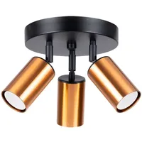 Sollux Plafond WINX 3P schwarz/kupfer