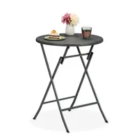 Relaxdays Gartentisch Ø 60 x 75 cm Grau